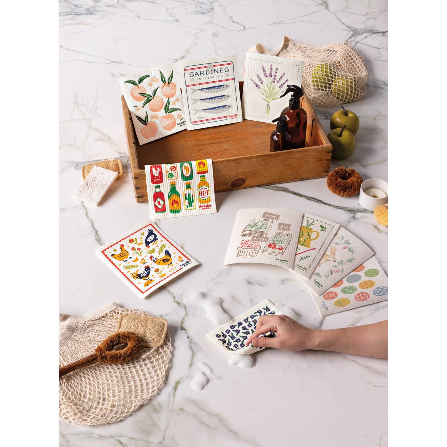 Sardines Swedish Dishcloth