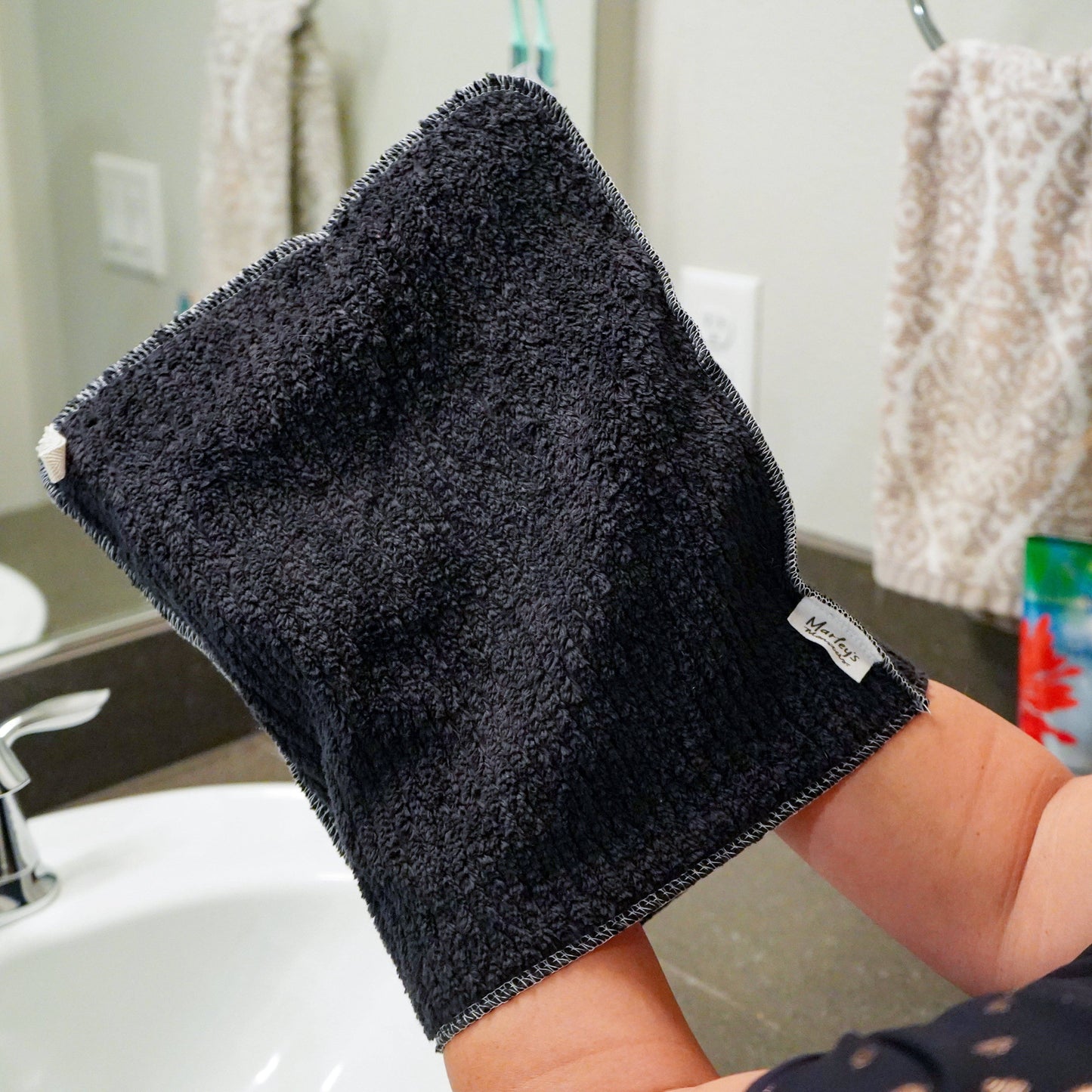 Makeup Towel: Black Cotton Chenille - Marley's Monsters
