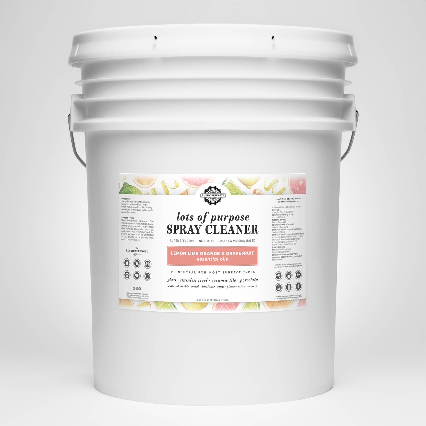 Rustic Strength: Multi-Purpose Spray Cleaner | Lemon Lime Orange Grapefruit