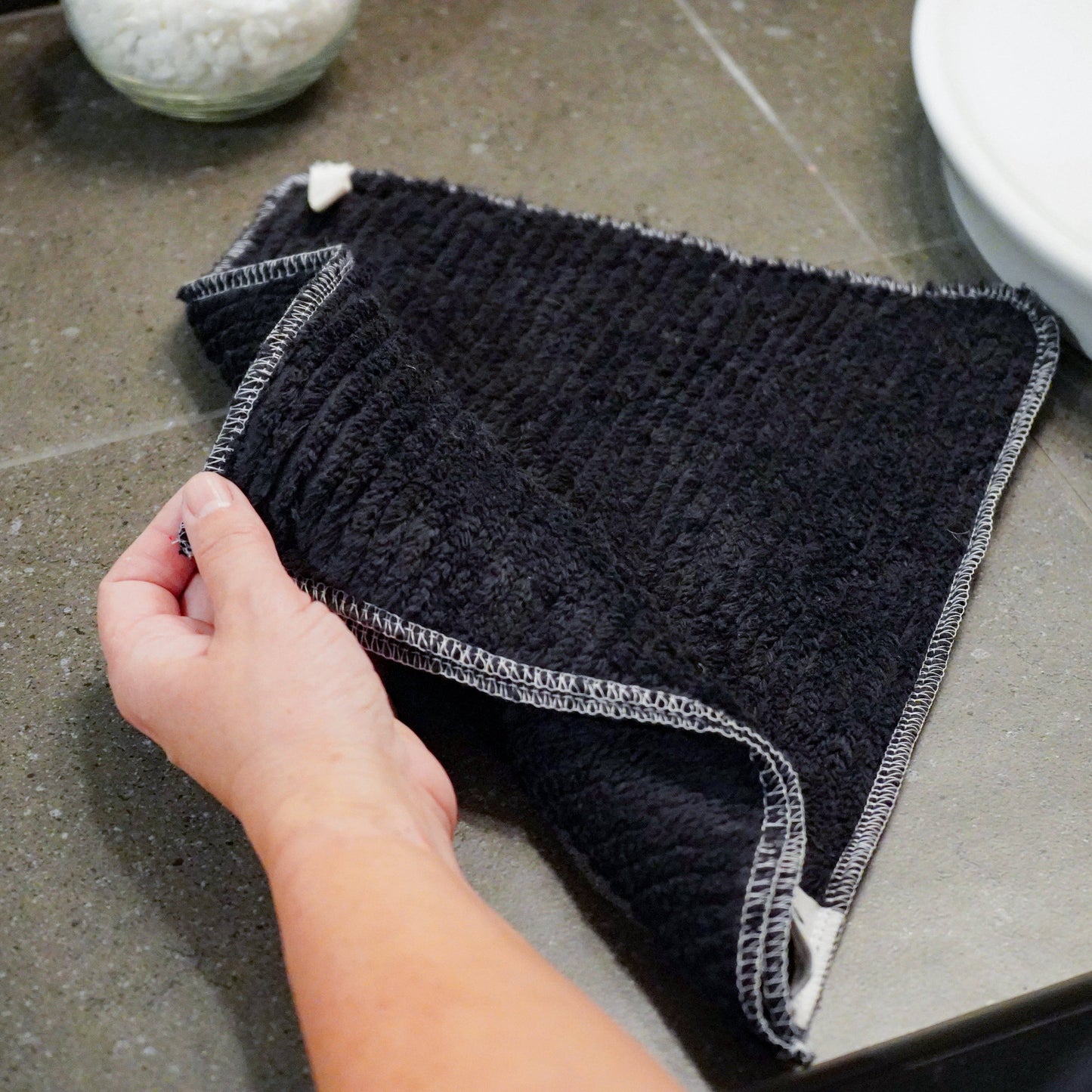 Makeup Towel: Black Cotton Chenille - Marley's Monsters