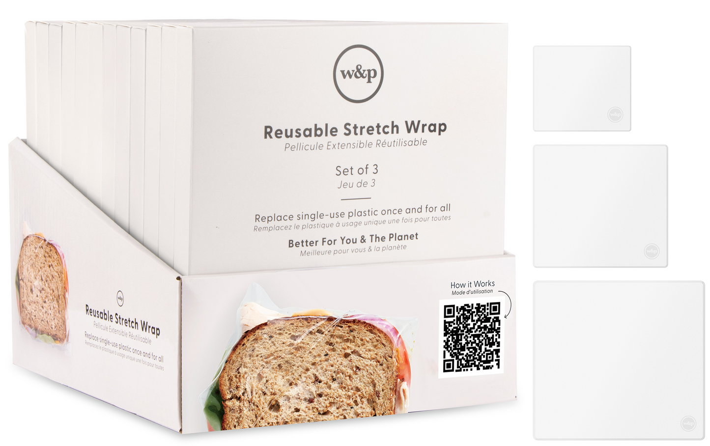 Reusable Silicone Stretch Wrap - Set of 3