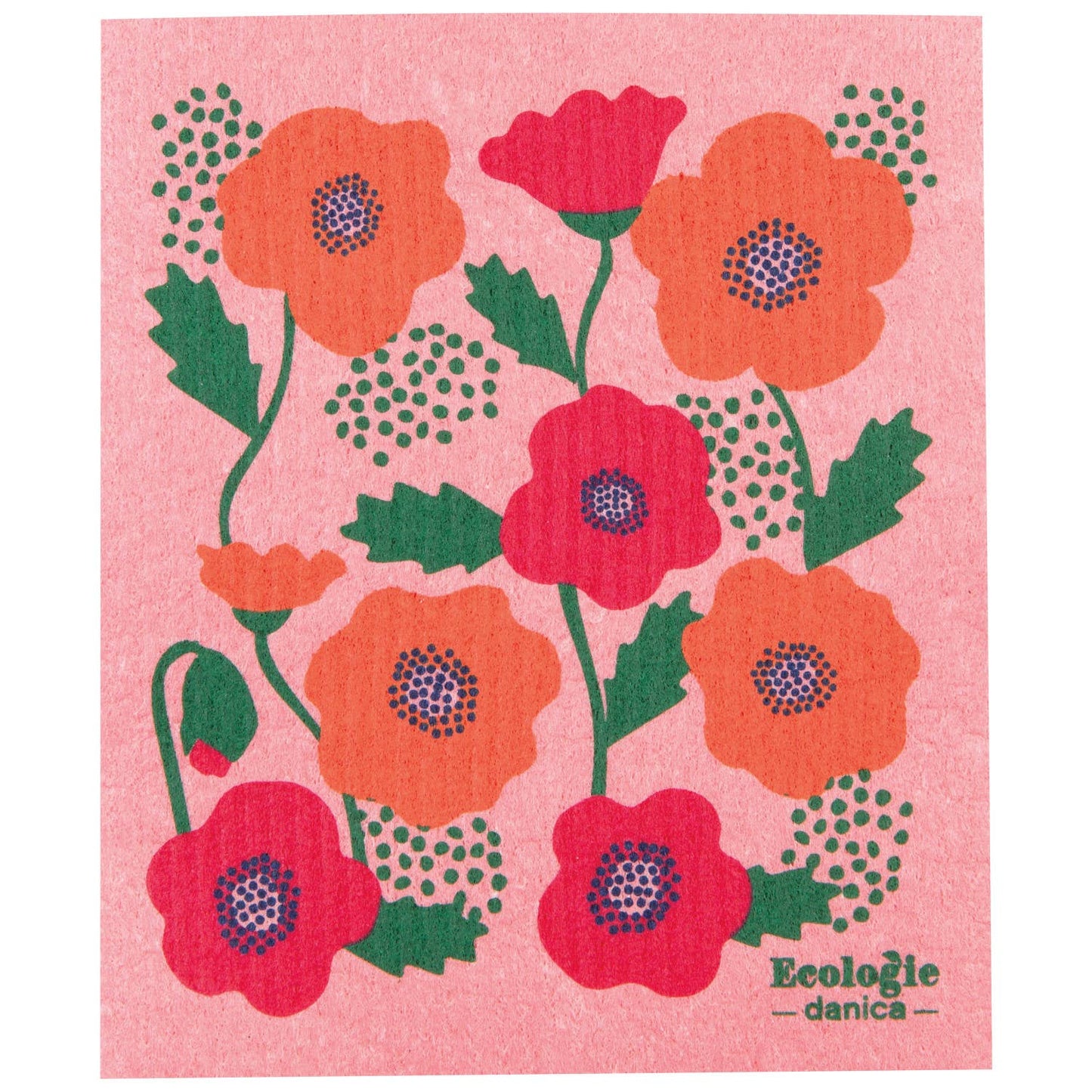Pink Poppy Swedish Dishcloth