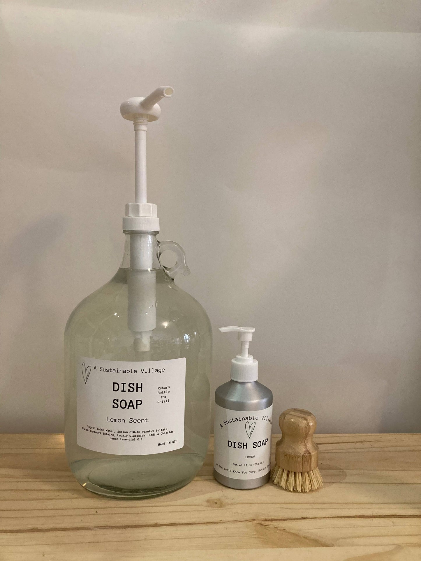 Dish Soap – Lemon (Pre-Filled Aluminum Bottle with Pump)
