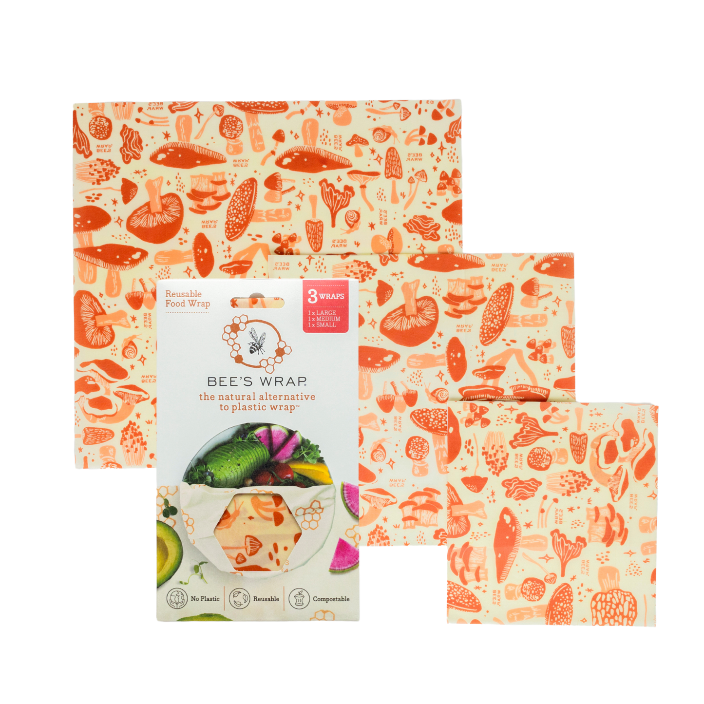 Bee's Wrap: Assorted 3 Pack - Mushroom Magic, Limited Edition