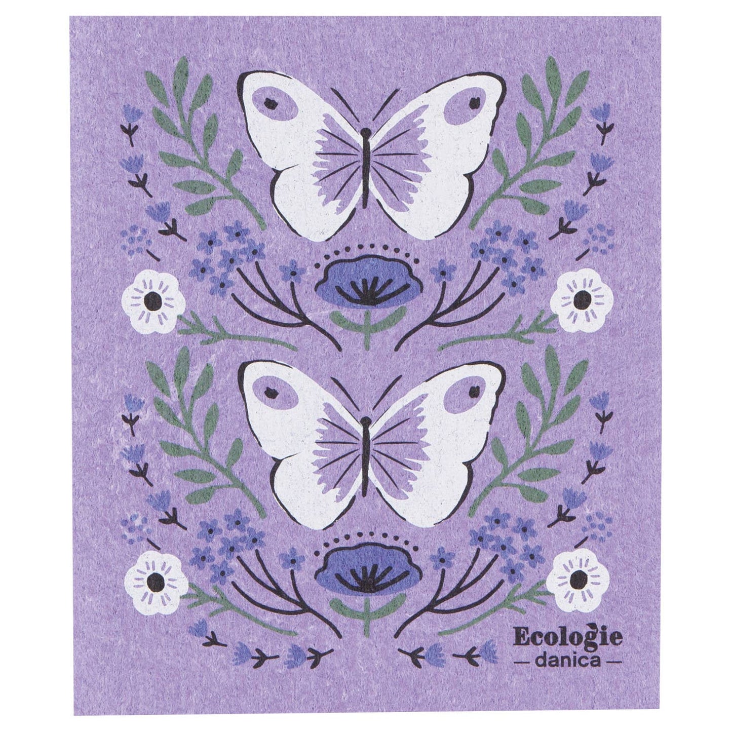 Morning Meadow Swedish Dishcloth Purple