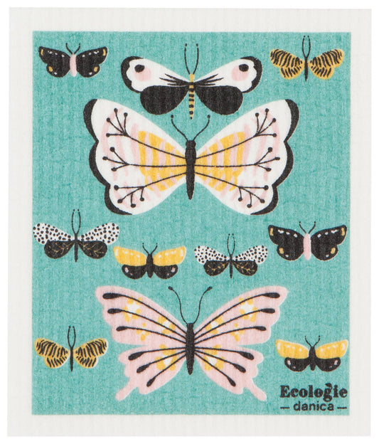 Swedish Sponge Reusable Dishcloth (Blue Butterflies)