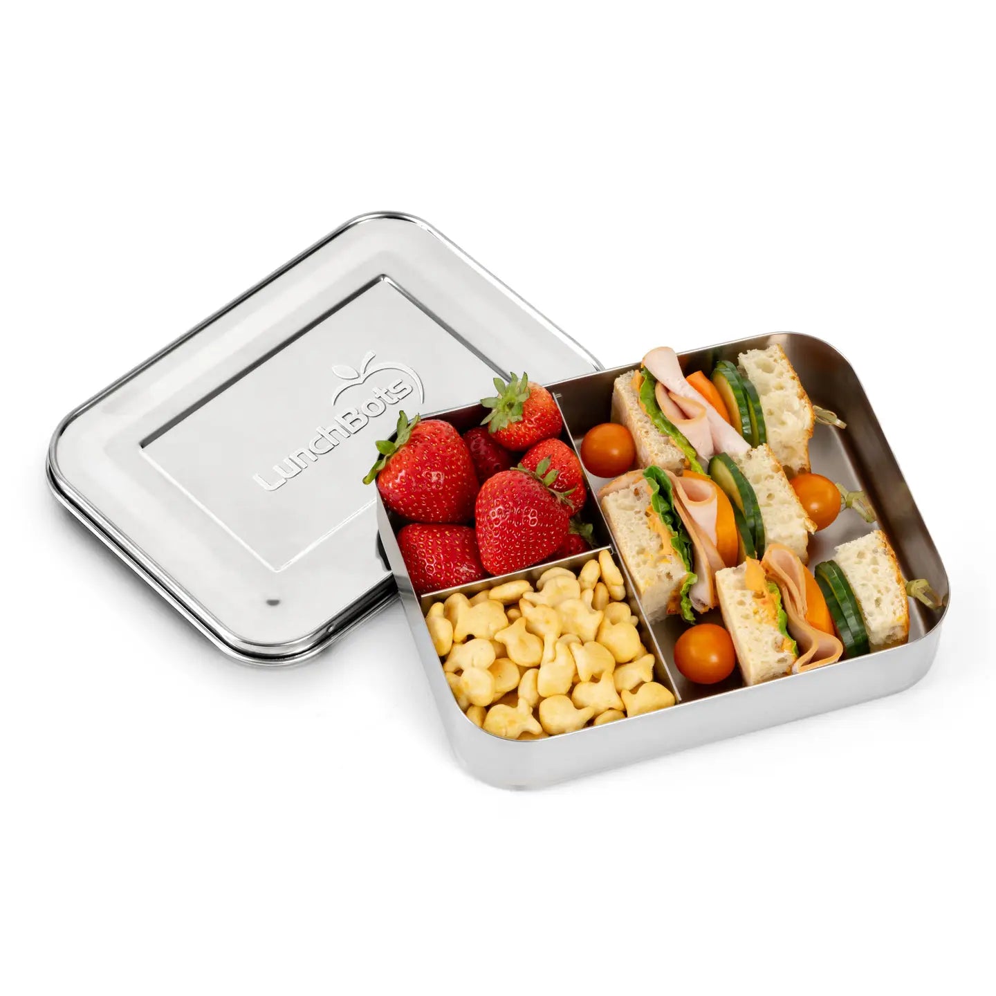 LunchBots Large Bento Trio Stainless Steel - 3 Compartments | Tiny Tulip Haus
