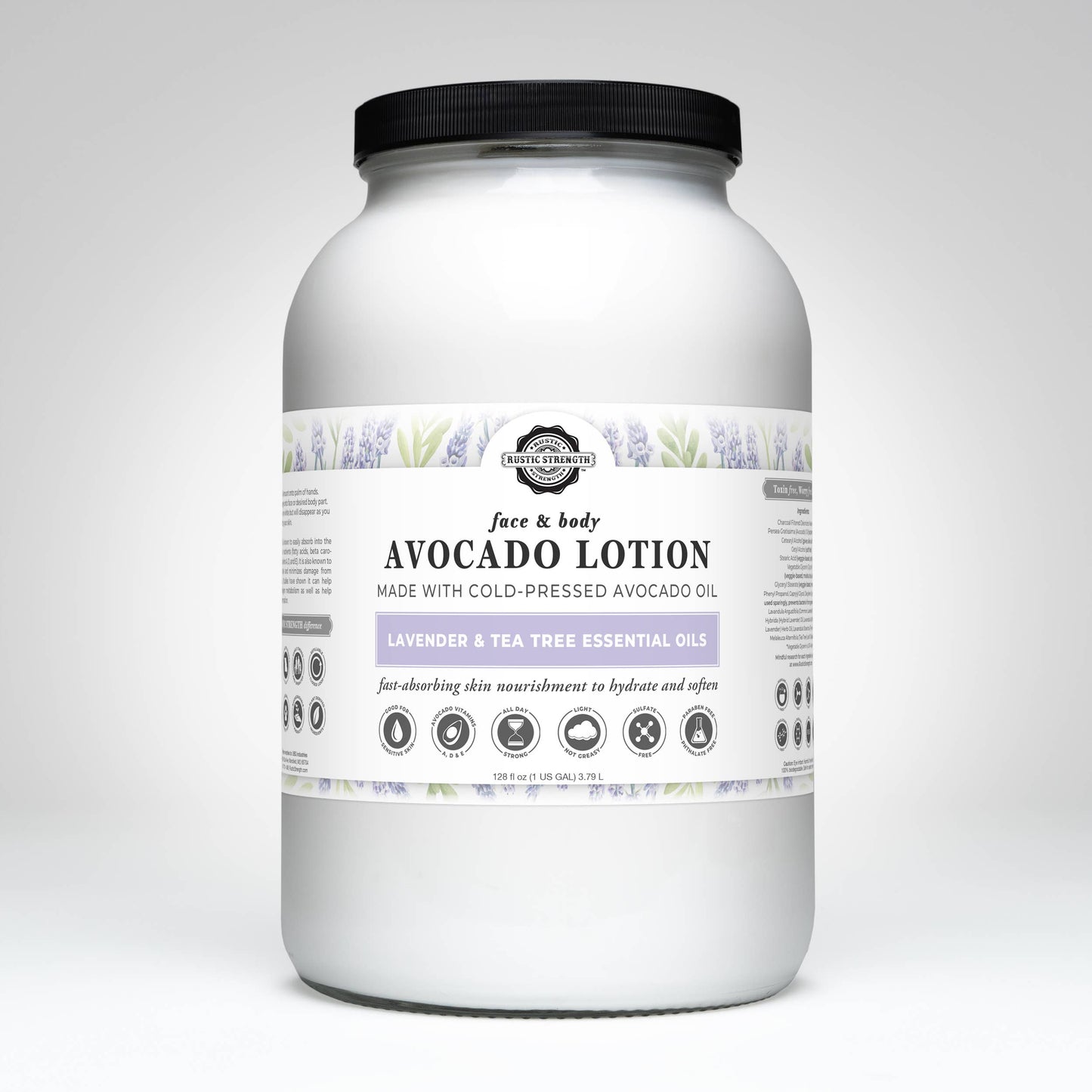 Bulk Avocado Lotion for Face and Body- Mild Formula, Paraben-Free