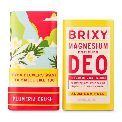 Magnesium Enriched Deodorant, Aluminum Free, Plumeria | Brixy