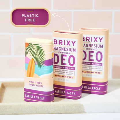 Magnesium Enriched Deodorant, Aluminum Free, Vanilla Vacay | Brixy