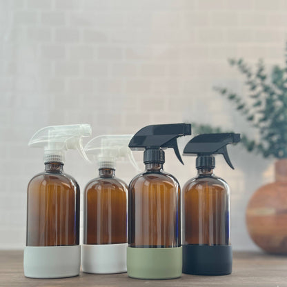 16oz Amber Bottle with Silicone Sleeve & Sprayer