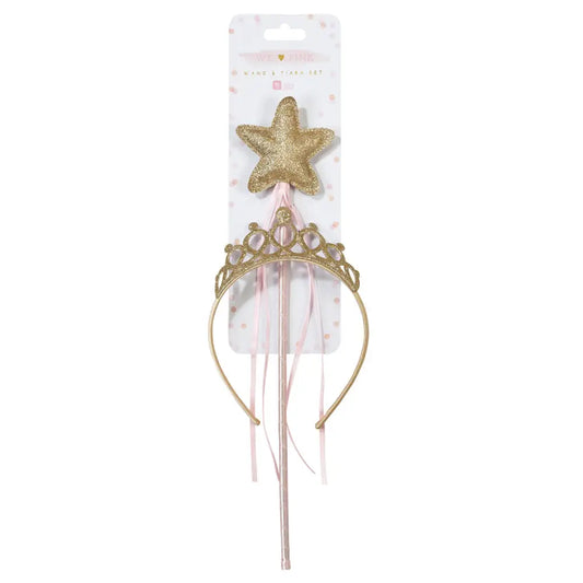 Talking Tables: Pink Gold Wand & Tiara Set | Tiny Tulip Haus