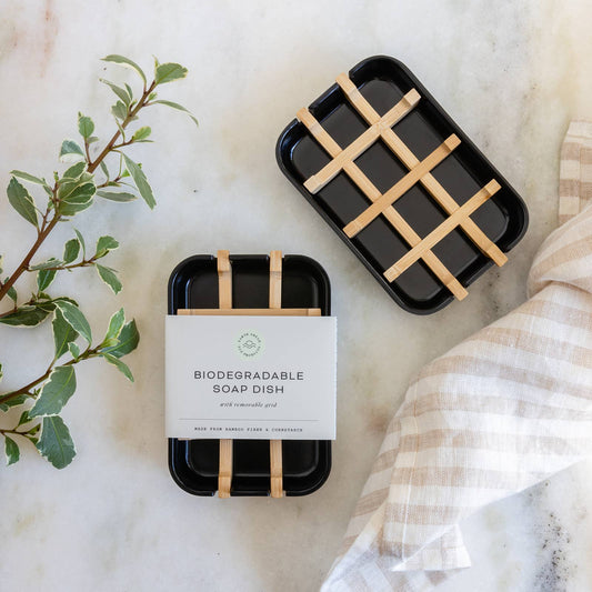 Earth Ahead: Biodegradable Soap Dish Tray - Black