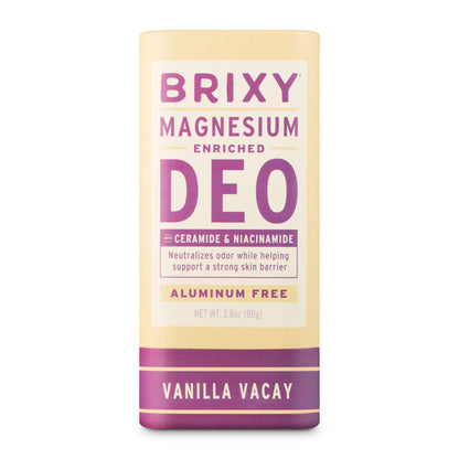 Magnesium Enriched Deodorant, Aluminum Free, Vanilla Vacay | Brixy