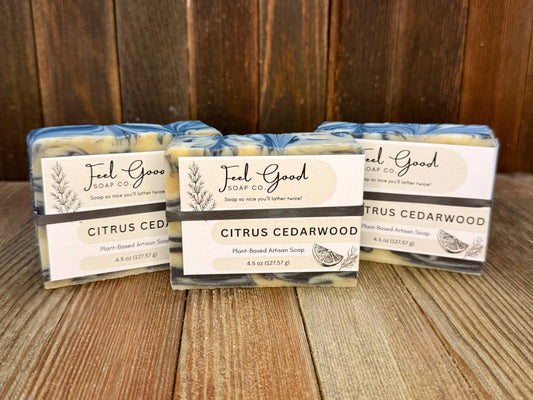 Citrus Cedarwood Organic Coconut Milk & Shea Butter Soap | Feel Good Market