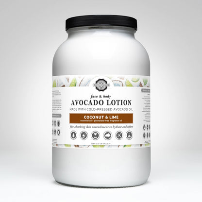 Bulk Avocado Lotion for Face and Body- Mild Formula, Paraben-Free