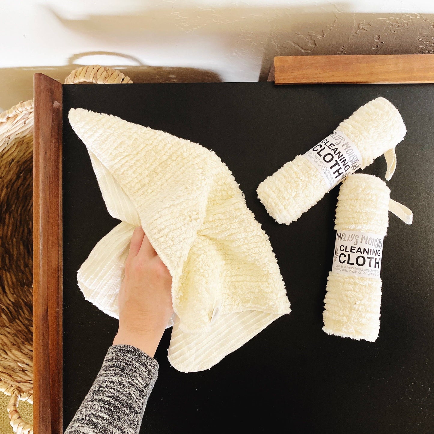 Cleaning Cloth: Black Cotton Chenille - Marley's Monsters