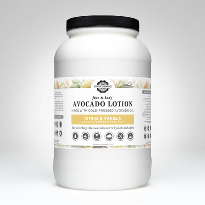 Bulk Avocado Lotion for Face and Body- Mild Formula, Paraben-Free