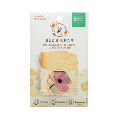 Medium 3 Pack - Meadow Magic, Vegan Wax | Bee's Wrap