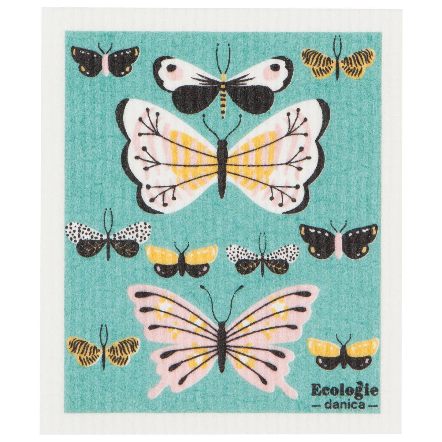Swedish Sponge Reusable Dishcloth (Blue Butterflies)