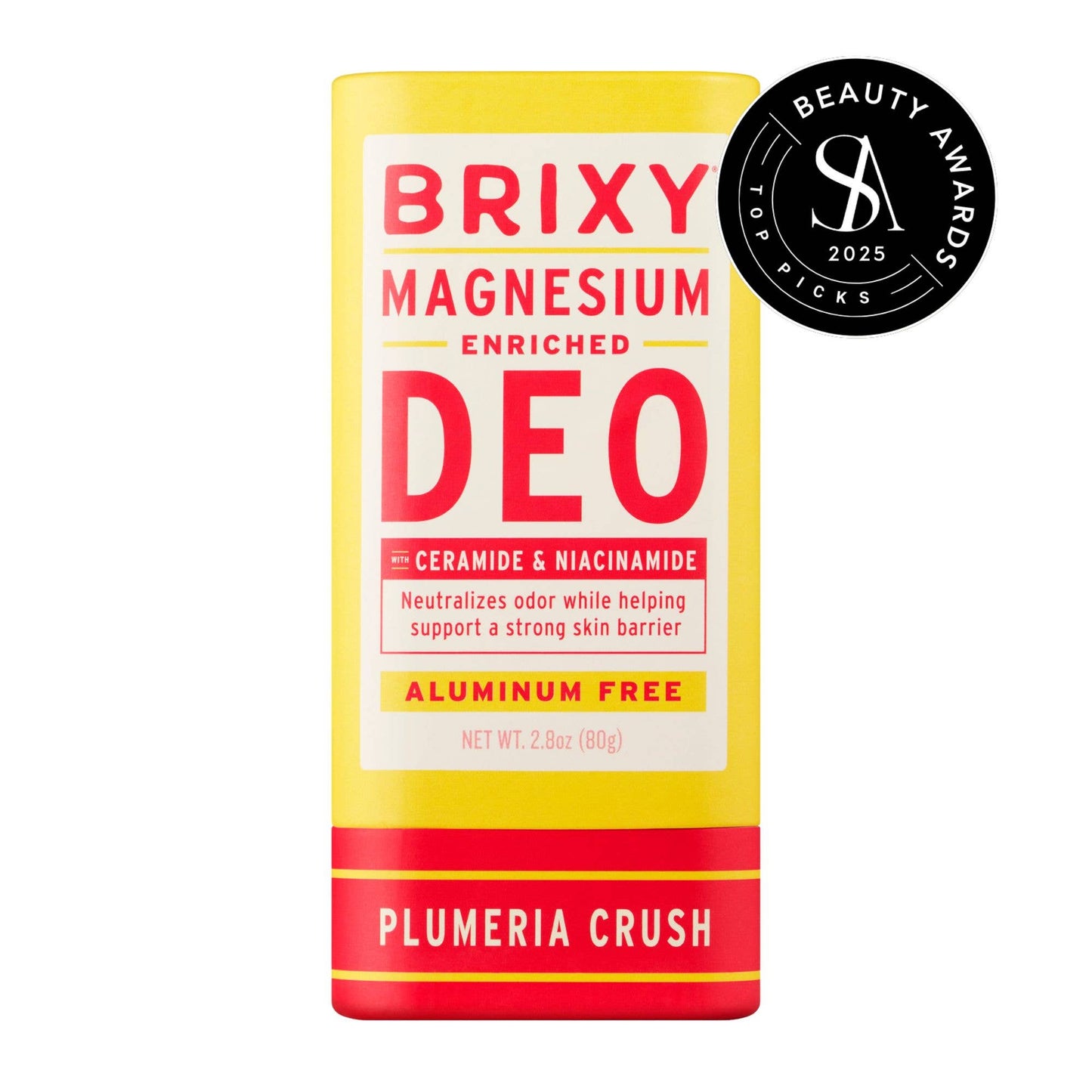 Magnesium Enriched Deodorant, Aluminum Free, Plumeria | Brixy