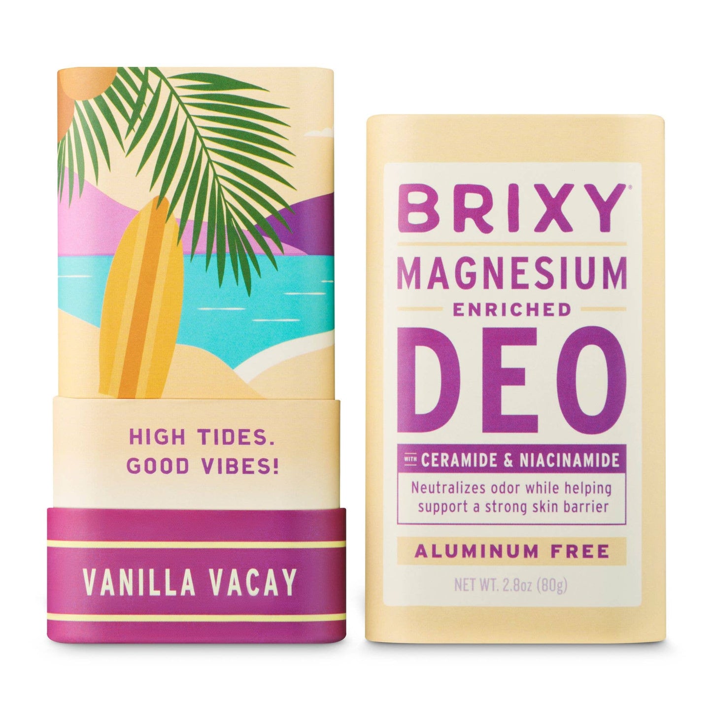 Magnesium Enriched Deodorant, Aluminum Free, Vanilla Vacay | Brixy