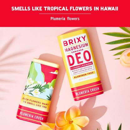 Magnesium Enriched Deodorant, Aluminum Free, Plumeria | Brixy