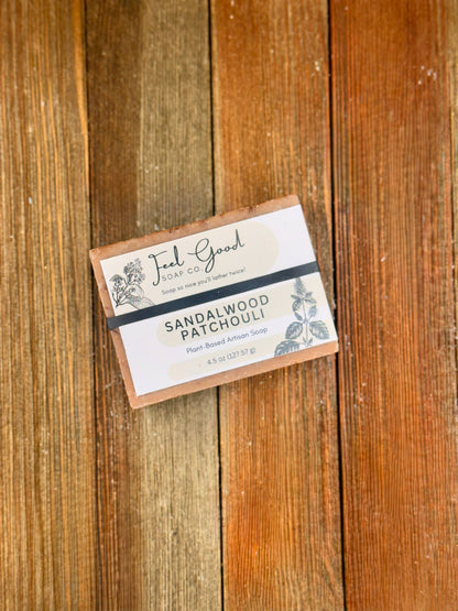 Sandalwood Patchouli Soap w/ Coconut Milk & Shea Butter | Feel Good Market