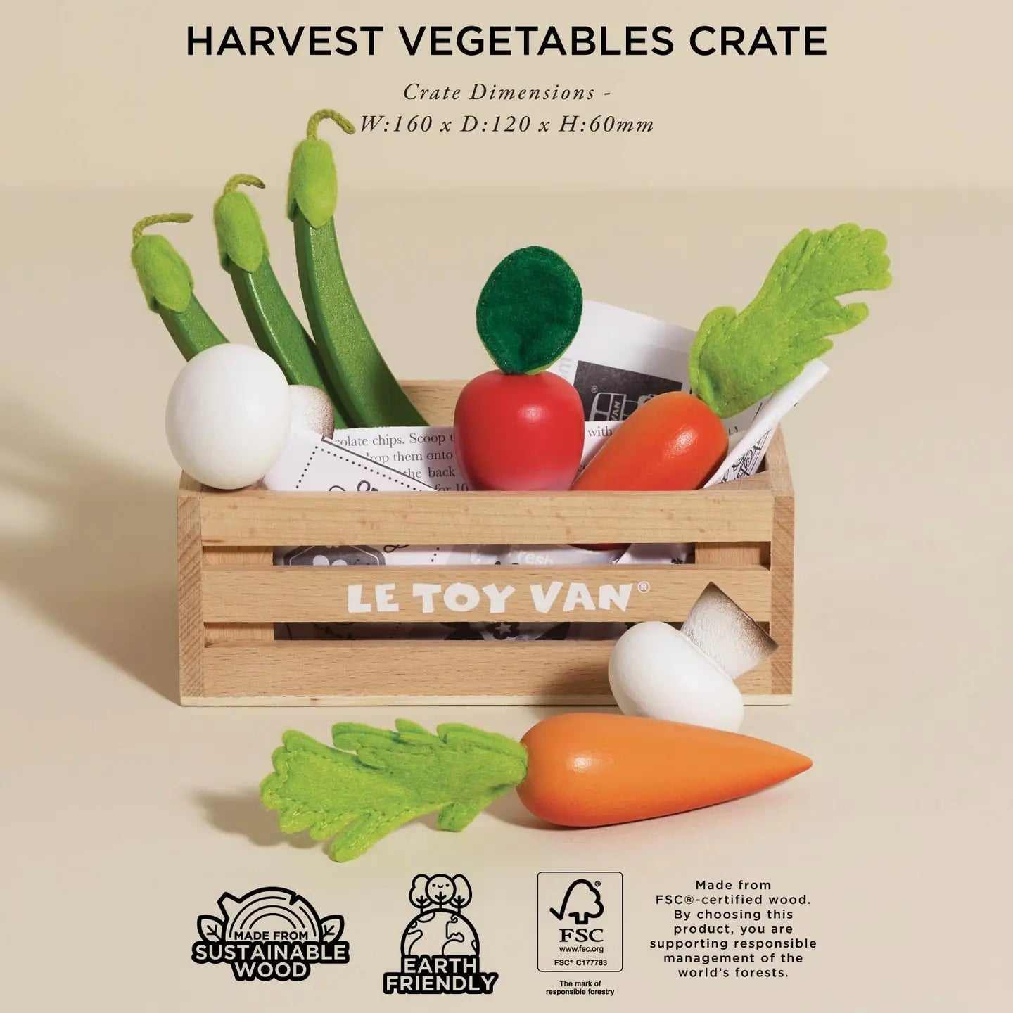 Le Toy Van Inc. Harvest Vegetables Wooden Food Crate | Tiny Tulip Haus