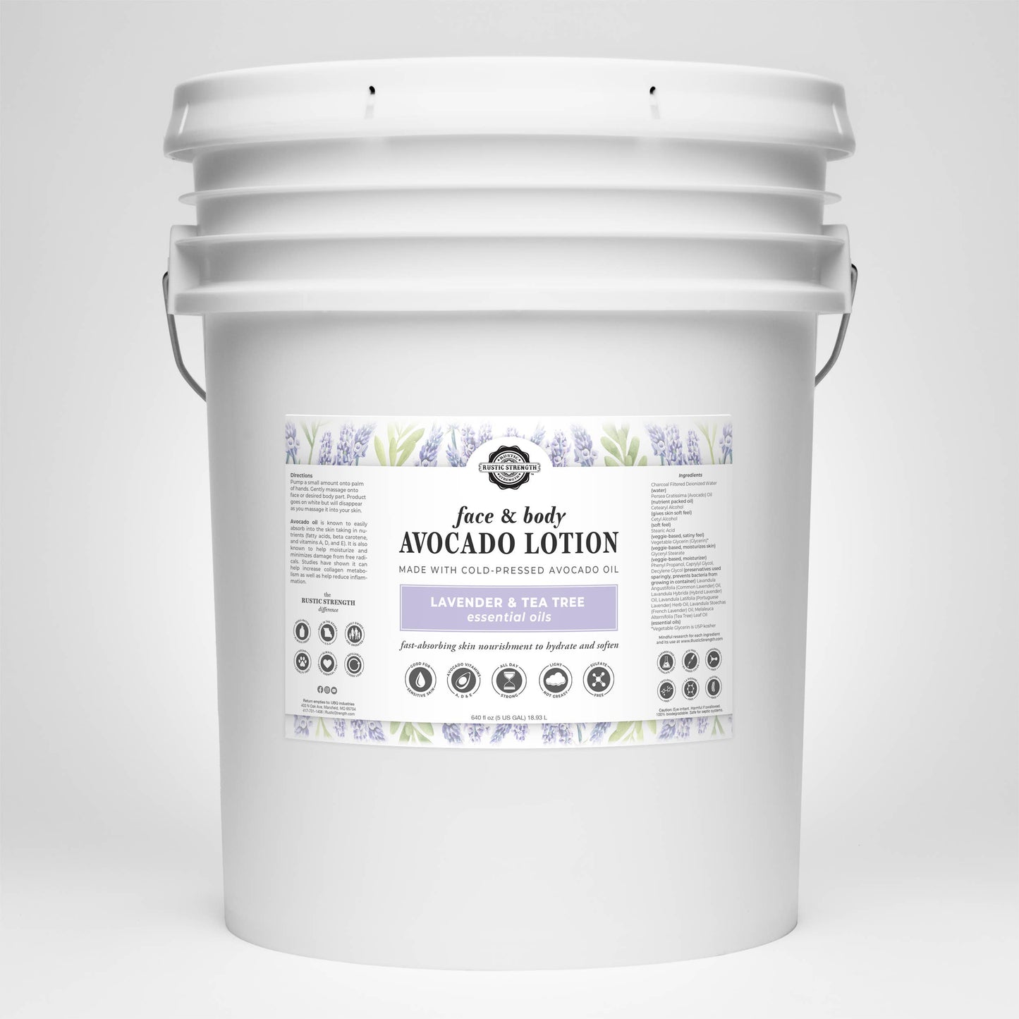 Bulk Avocado Lotion for Face and Body- Mild Formula, Paraben-Free