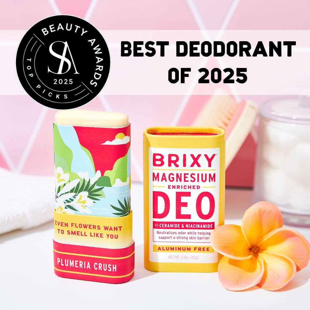 Magnesium Enriched Deodorant, Aluminum Free, Plumeria | Brixy