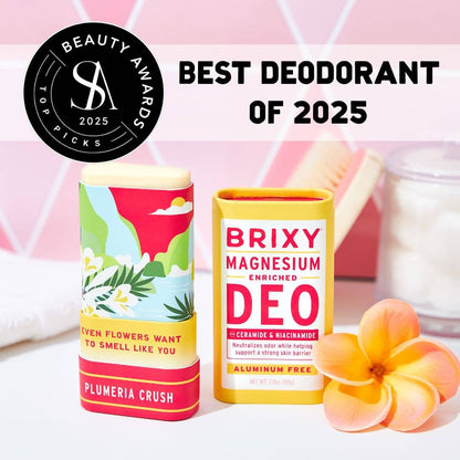 Magnesium Enriched Deodorant, Aluminum Free, Plumeria | Brixy