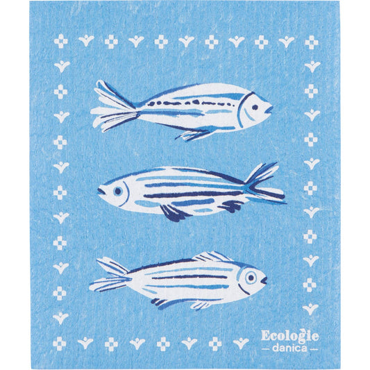 Blue Fish Swedish Dishcloth