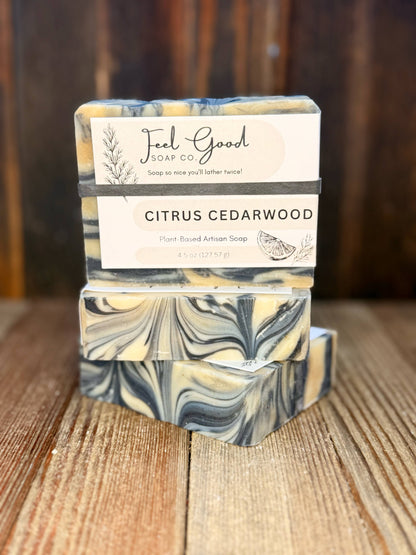 Citrus Cedarwood Organic Coconut Milk & Shea Butter Soap | Feel Good Market