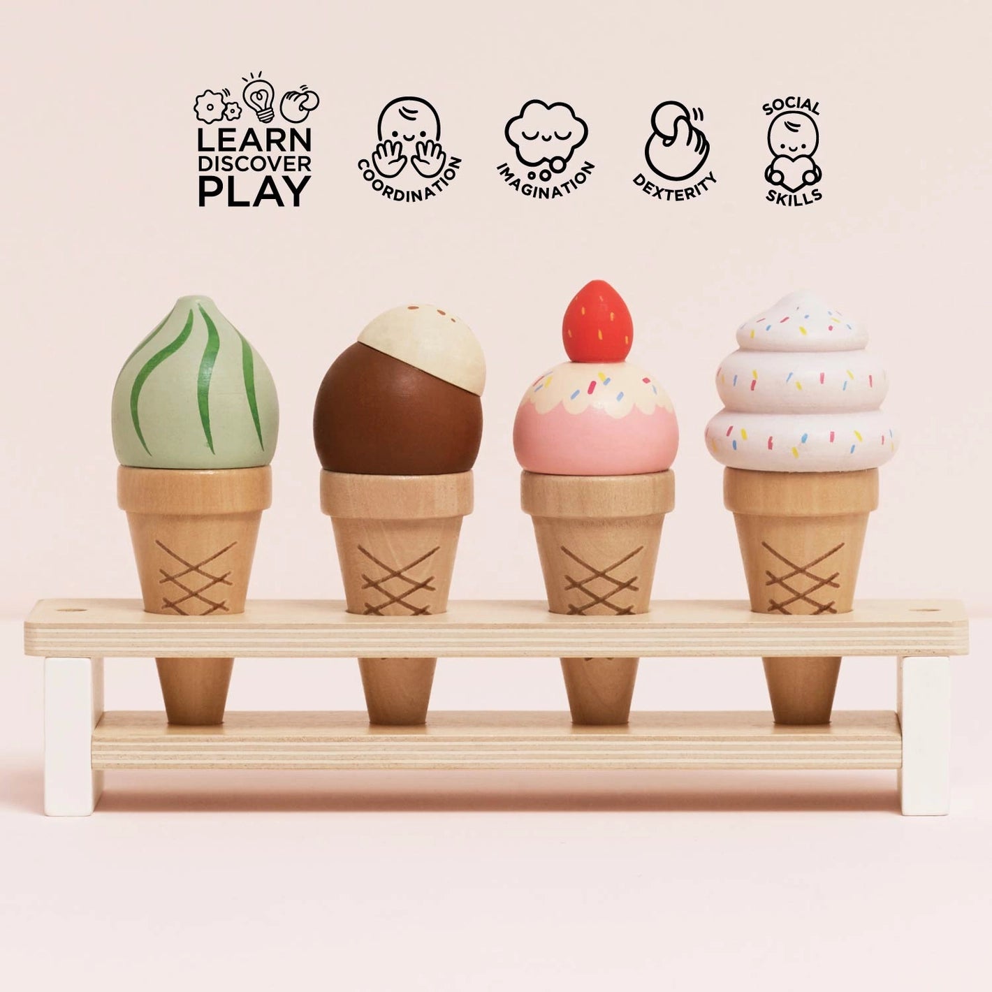 Le Toy Van Inc. Wooden Ice Cream Cones Set | Tiny Tulip Haus