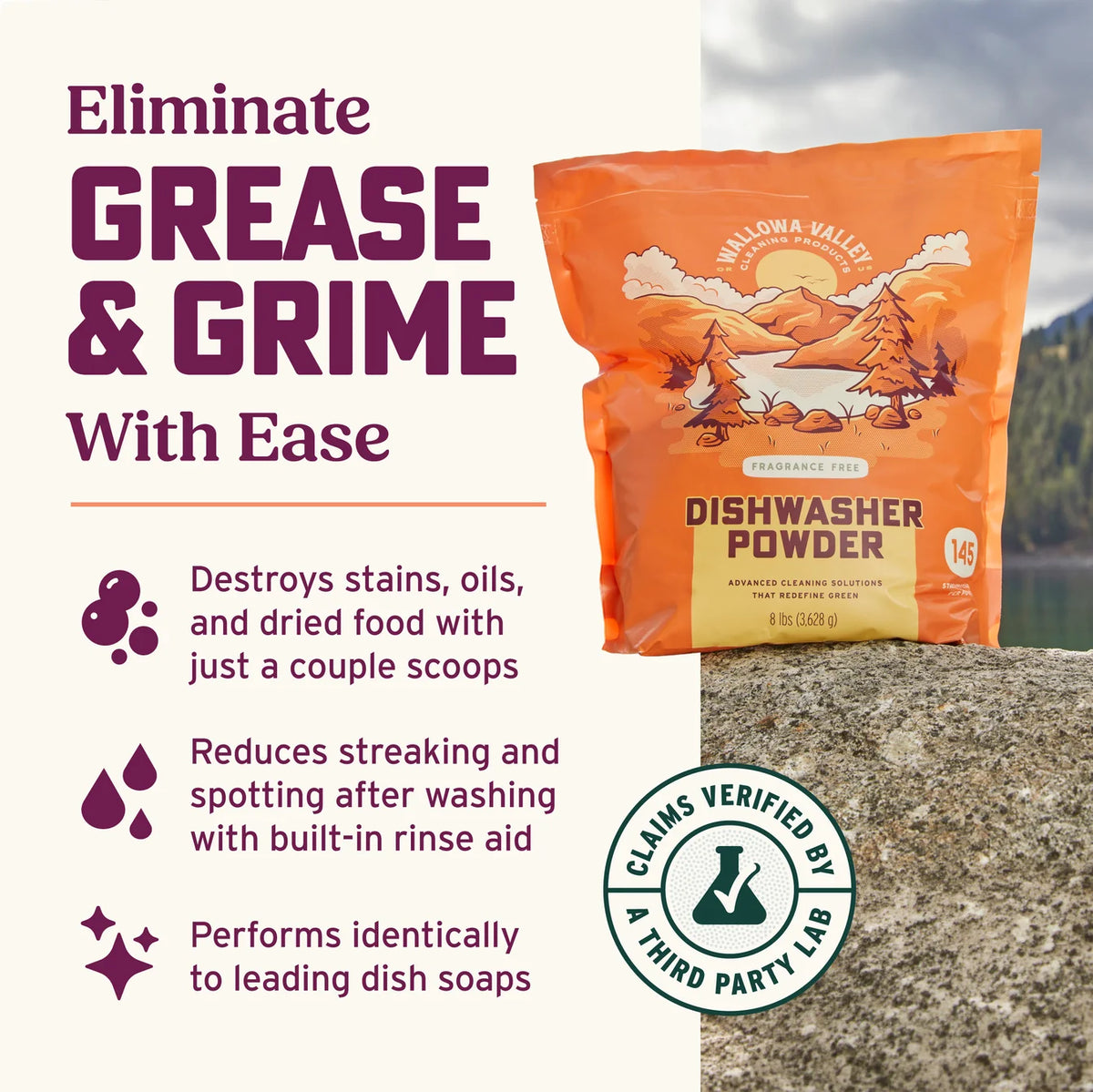 Prefilled Jar: Bulk Dishwasher Powder (16 oz)| Wallowa Valley