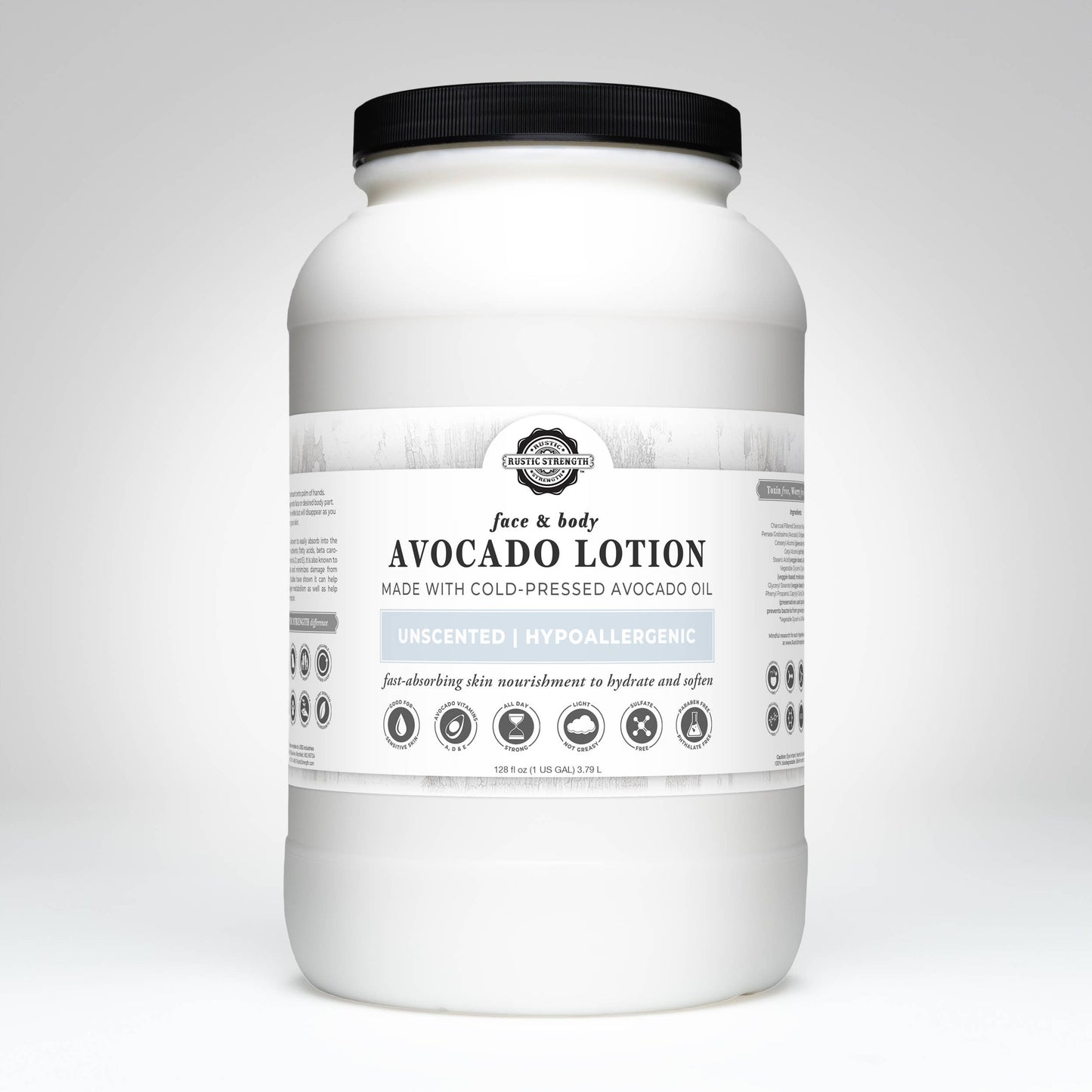 Bulk Avocado Lotion for Face and Body- Mild Formula, Paraben-Free