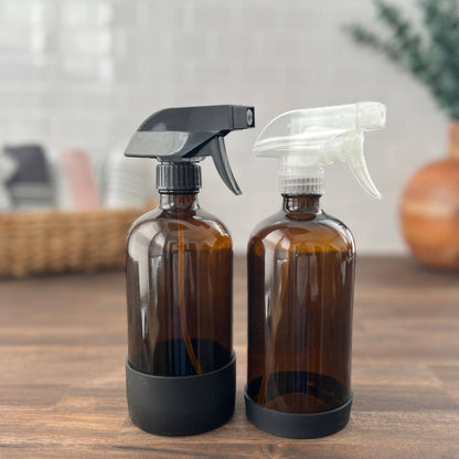 16oz Amber Bottle with Silicone Sleeve & Sprayer