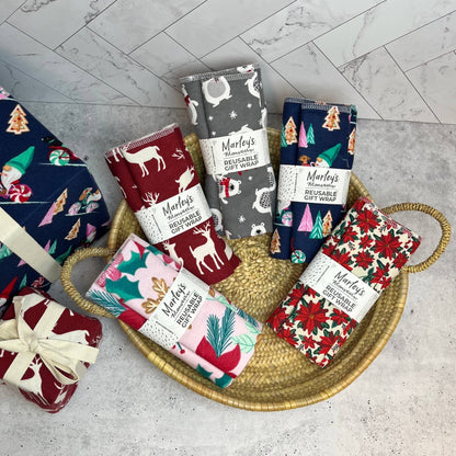 Holiday Reusable Gift Wrap | Marley's Monsters 3 pc Set