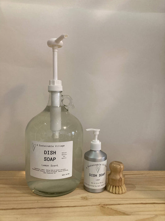 Dish Soap – Lemon (Pre-Filled Aluminum Bottle with Pump)