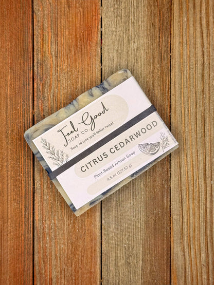 Citrus Cedarwood Organic Coconut Milk & Shea Butter Soap | Feel Good Market
