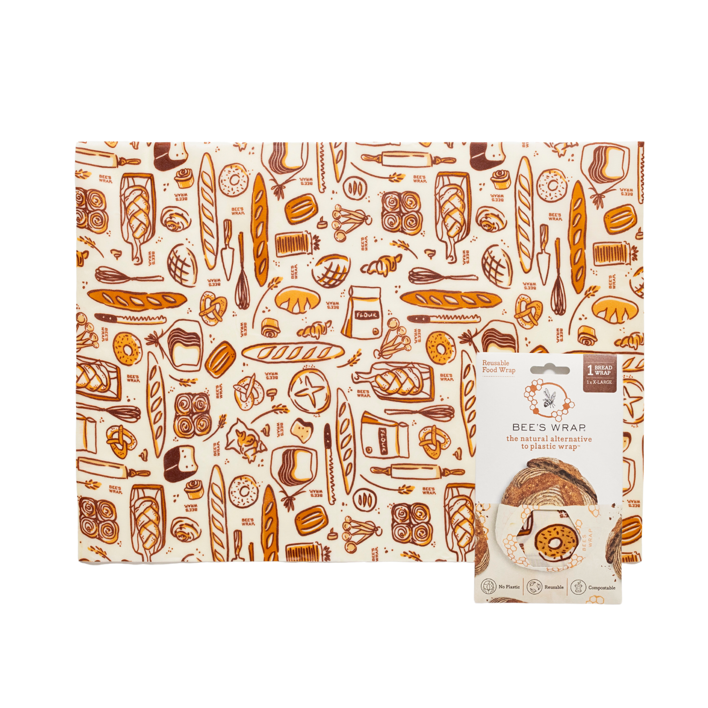 Bakery Lane - Bread Wrap, Seasonal Print | Bee's Wrap