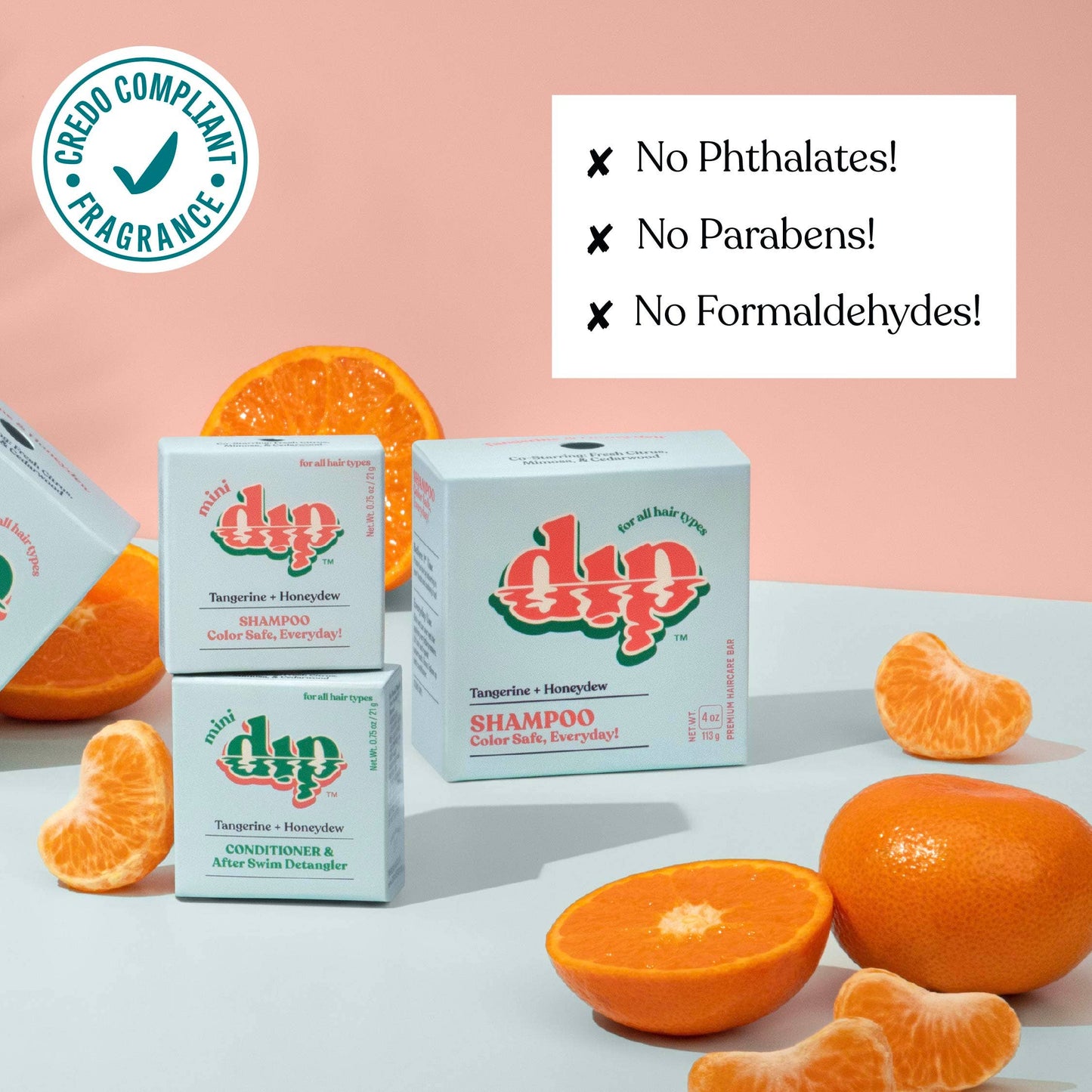 Mini Dip Color Safe Shampoo Bar for Every Day - Tangerine & Honeydew