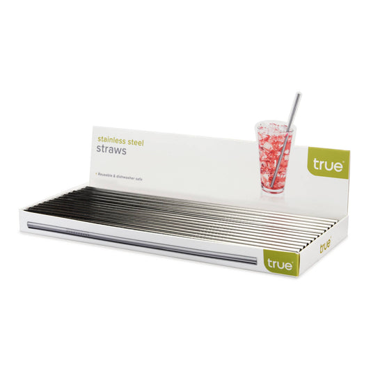 Reusable 8.5 inch Stainless Steel Straws | True