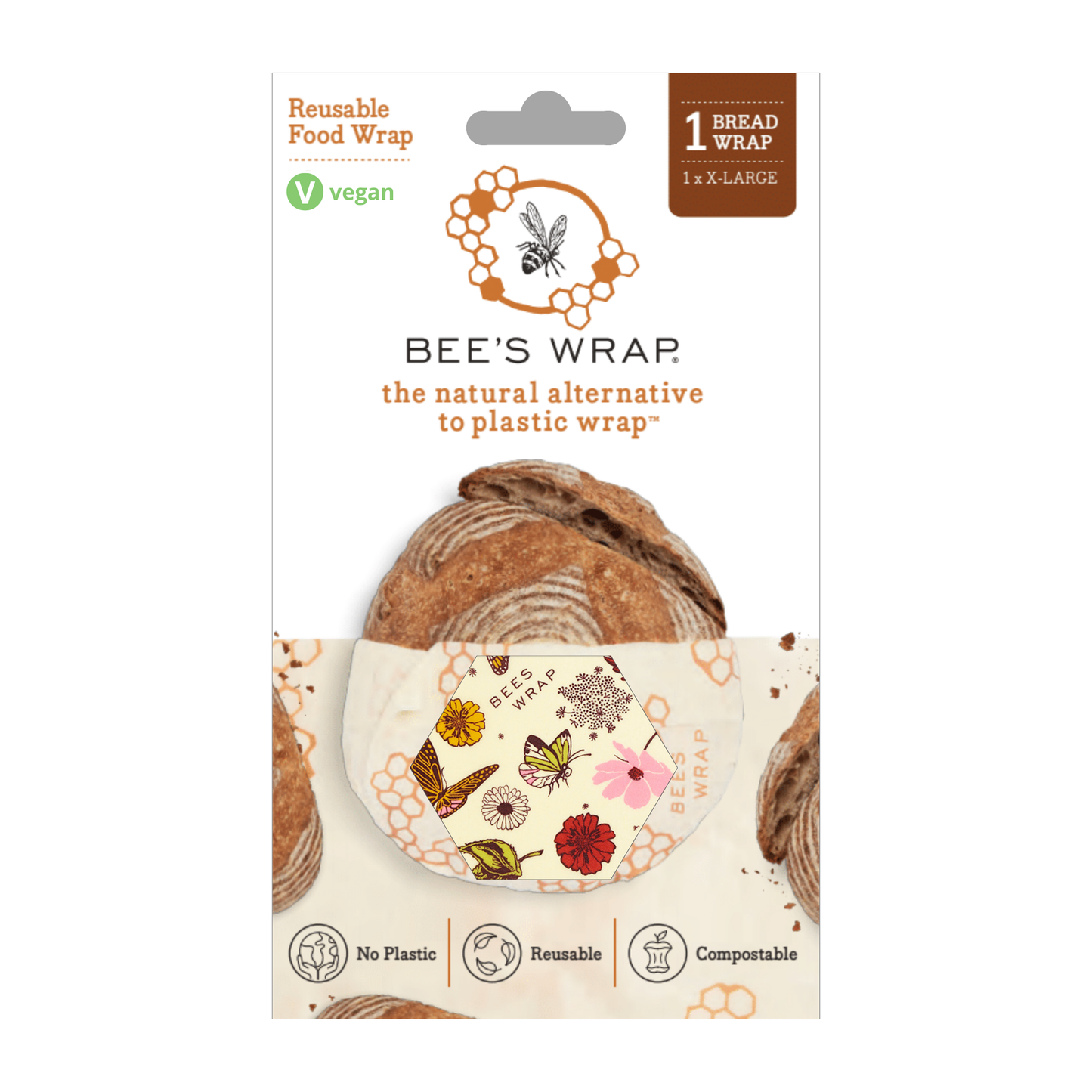 Bee's Wrap: Bread Wrap - Meadow Magic, Vegan Plant Based Wax