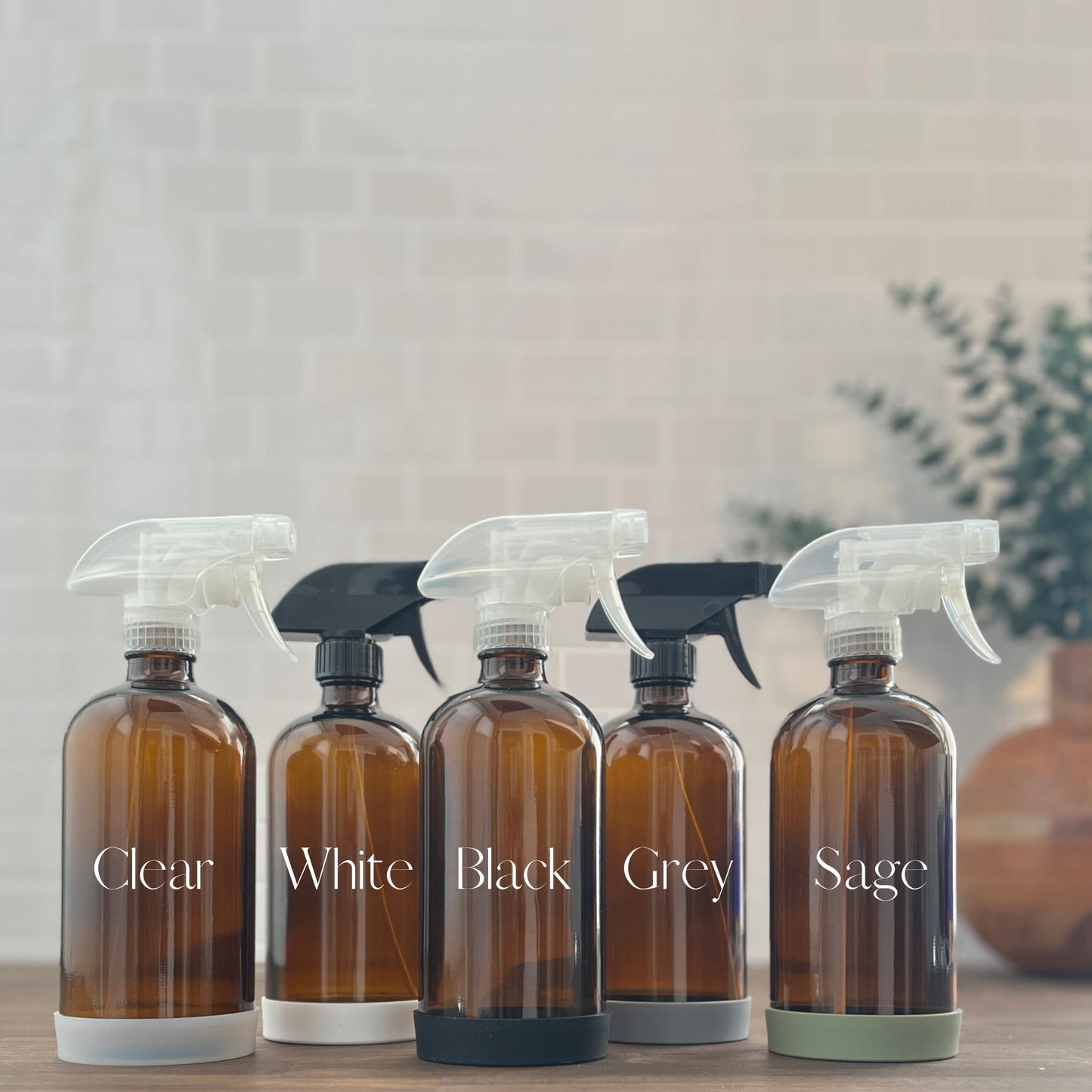 16oz Amber Bottle with Silicone Sleeve & Sprayer