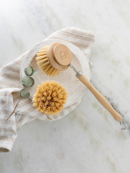 Earth Ahead: Sisal Bamboo Dish Brush with Replaceable Head – Wide Design