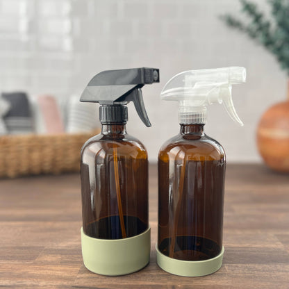 16oz Amber Bottle with Silicone Sleeve & Sprayer