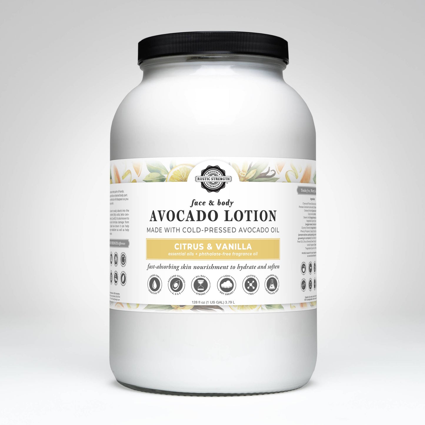 Bulk Avocado Lotion for Face and Body- Mild Formula, Paraben-Free