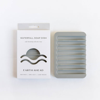 Earth Ahead: Waterfall Silicone Soap Dish - Stone Grey